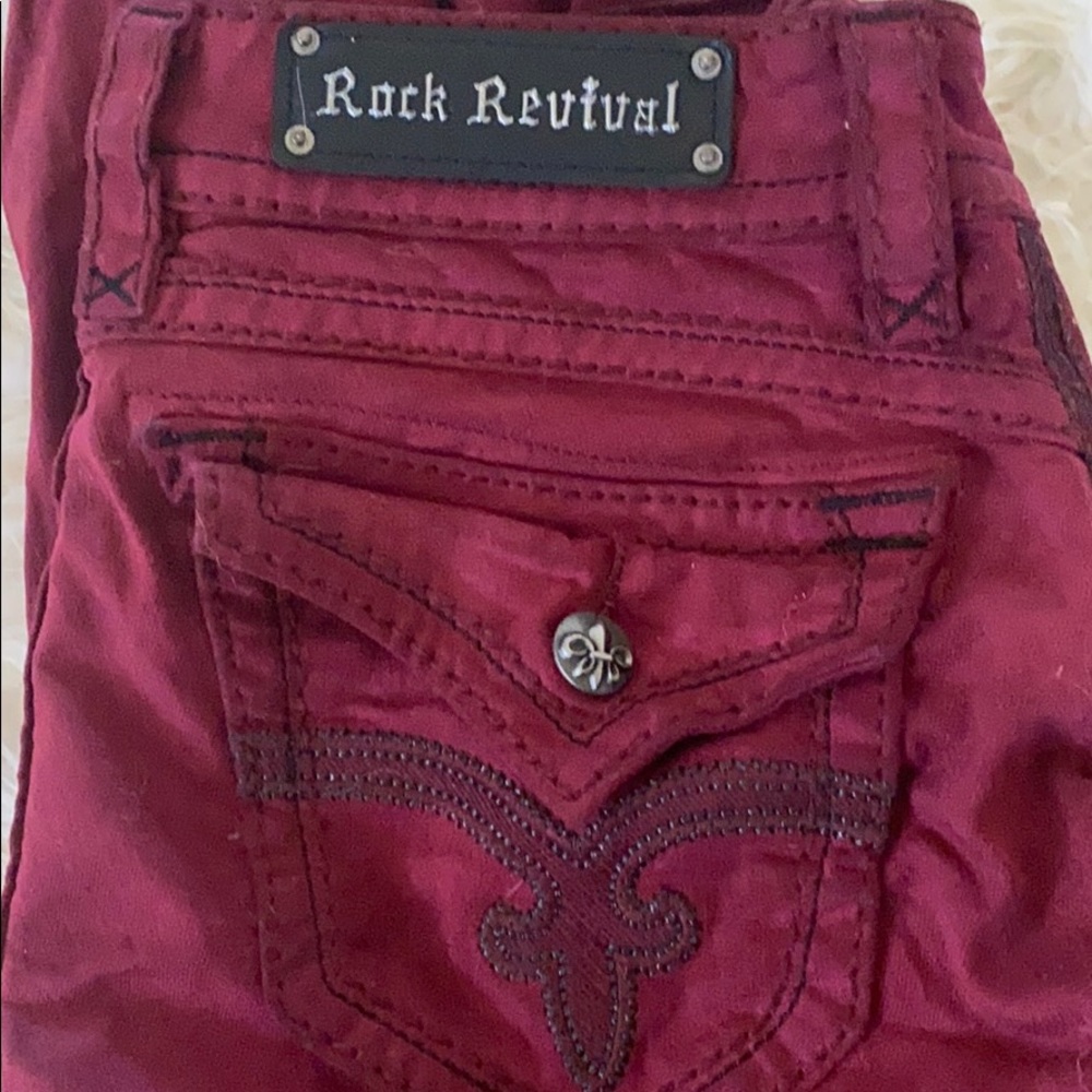 Rock Revival Heather Skinny dark red jeans